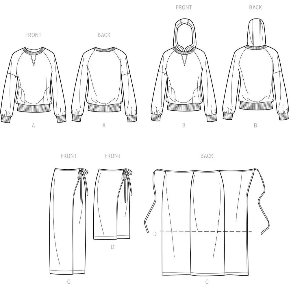 Simplicity Sewing Pattern 9450 Knit Tops Skirts by Mimi G‎ Misses Size 6-14
